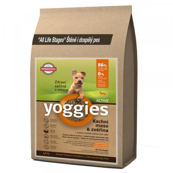 Yoggies Active Minigranule Kachna a Zvěřina 1,2 kg