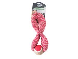 Tatrapet hračka pro psa přetahovadlo osmička  s tenisátem, pískací 32 cm červenohnědé