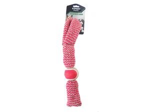 Tatrapet hračka pro psa přetahovadlo s tenisátem, pískací 47 cm červenohnědé
