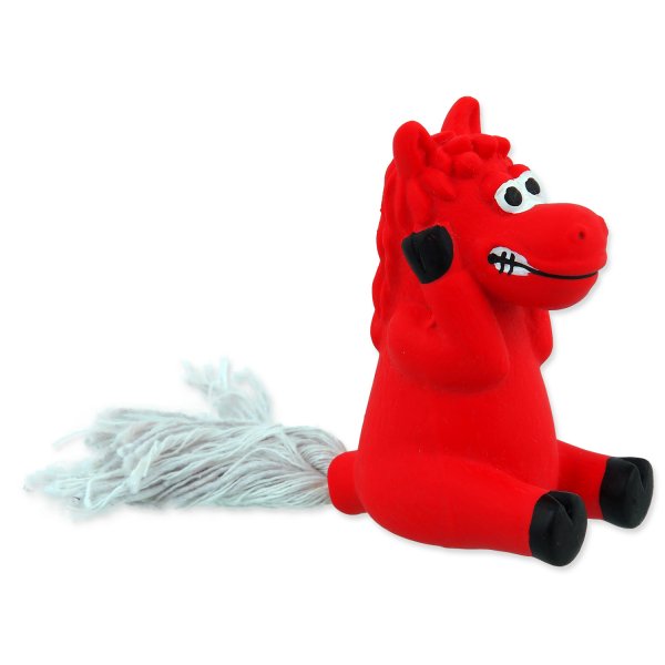 Hračka DOG FANTASY Latex Mini Kůň červený se zvukem 7 cm 1ks