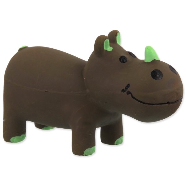 Hračka DOG FANTASY Latex Nosorožec hnědý se zvukem 10 cm