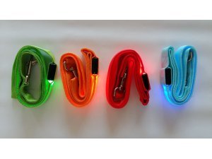 Vodítko nylon LED SVĚTELNÝ ZDROJ - ORANŽOVÉ 120cm
