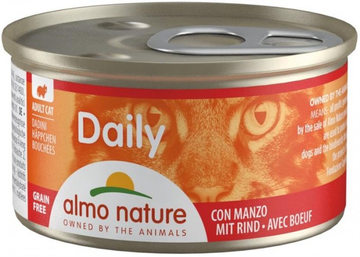 Almo Nature Daily Menu cat konz. kousky-hovězí 85g