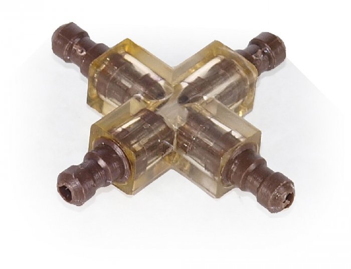 Rozvodka "+" plastové hnědé, 4x4cm, 1ks