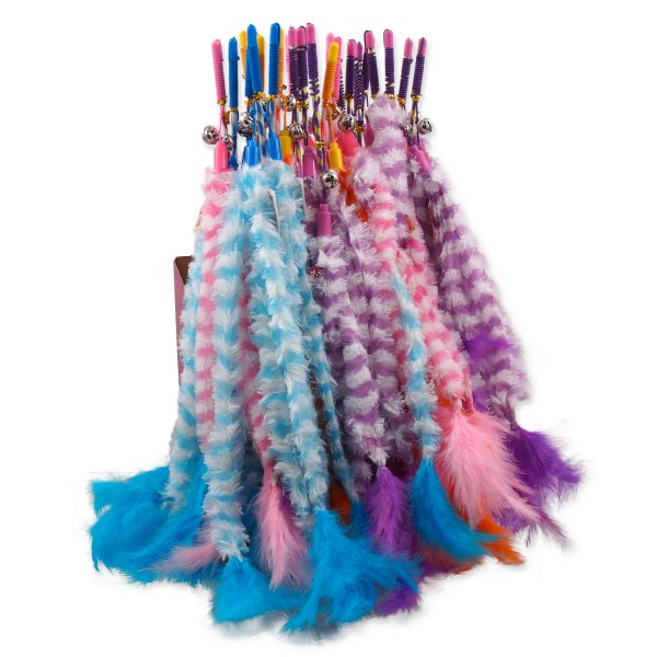 Hračka MAGIC CAT šidítko bavlna s pírky 36 cm + 45 cm 24ks