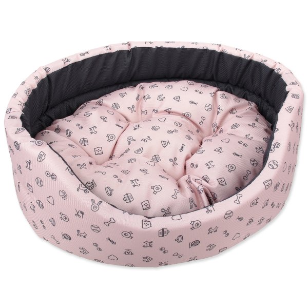 Pelech DF oval 48x40x15cm piktogram mix růžový