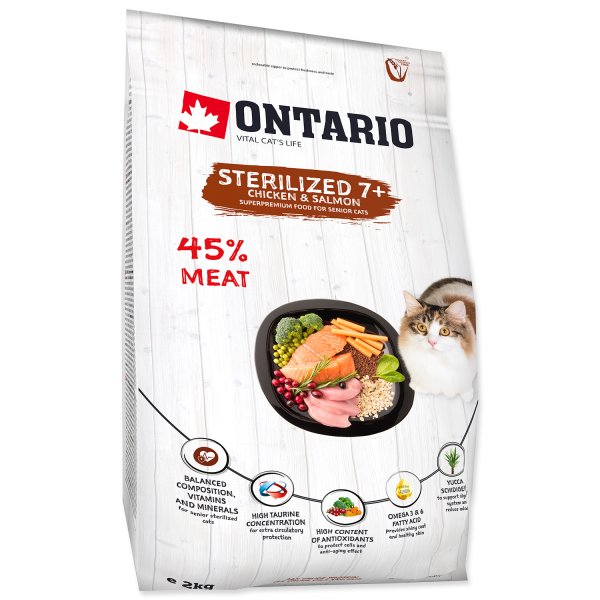 ONTARIO Cat Sterilised 7+  2kg