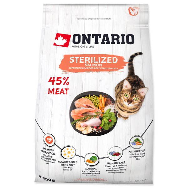 ONTARIO Cat Sterilised Salmon 0,4kg