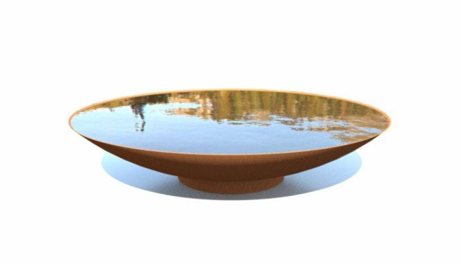 Cortenová mísa na vodu 60 x 14 cm