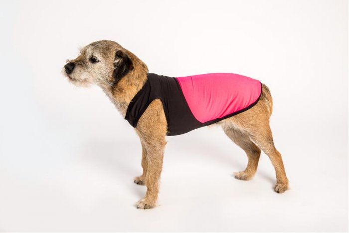 Obleček - Tílko Termo " Hanah" černo-růžový 75 cm