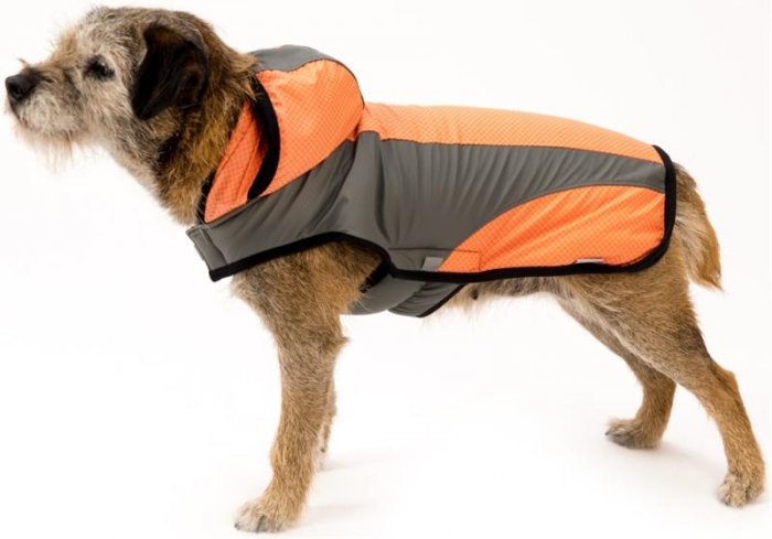 Obleček - Vesta " Trekky LUX " zateplená oranžovo-šedá 32 cm
