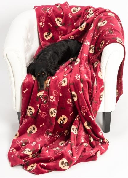 Deka froté soft Pohádka pes vínová 120 x 150 cm