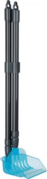Sběrač na exkrementy s teleskop.tyčí 57-102 cm šedo/modrý