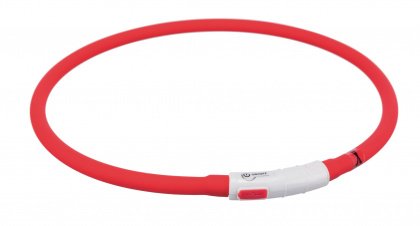 Flash USB svítící obojek XS-XL 70 cm / 10 mm,  - červená