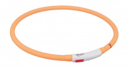Flash USB svítící obojek XS-XL 70 cm / 10 mm,  - oranžová