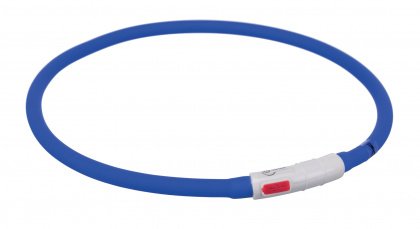 Flash USB svítící obojek XS-XL 70 cm / 10 mm,  - královská  modrá