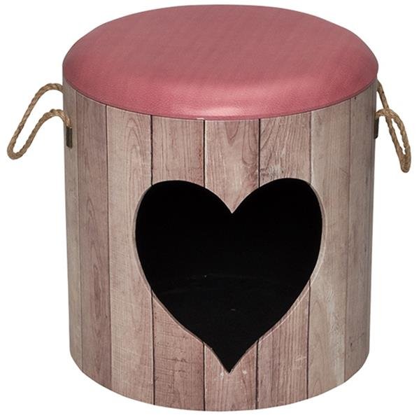 Domek cat D&d Heart růžový 35x34cm