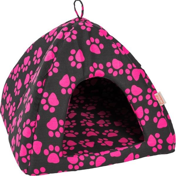 Iglú bavl.Tlapa černo/malinový 45 x 45 x 38 cm