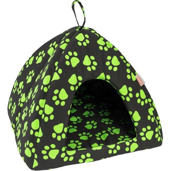 Iglú bavl.Tlapa černo/zelený 45 x 45 x 38 cm