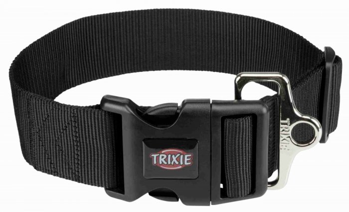 Obojek PREMIUM - černý M-L:40-60cm/50mm