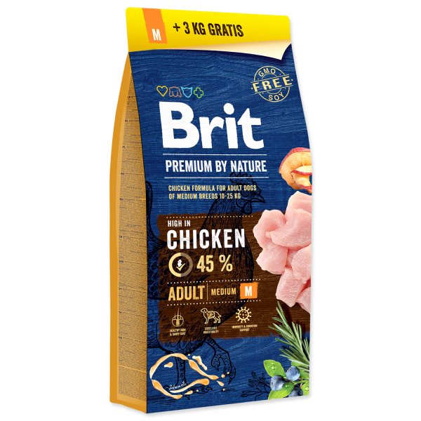 Brit Premium by Nature Adult M 15 + 3 kg AKCE 18kg
