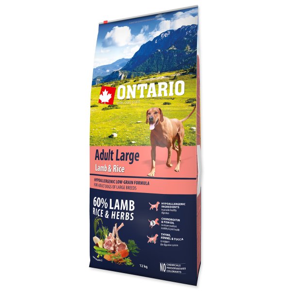 ONTARIO Adult Large Lamb & Rice & Turkey 2 x 12kg