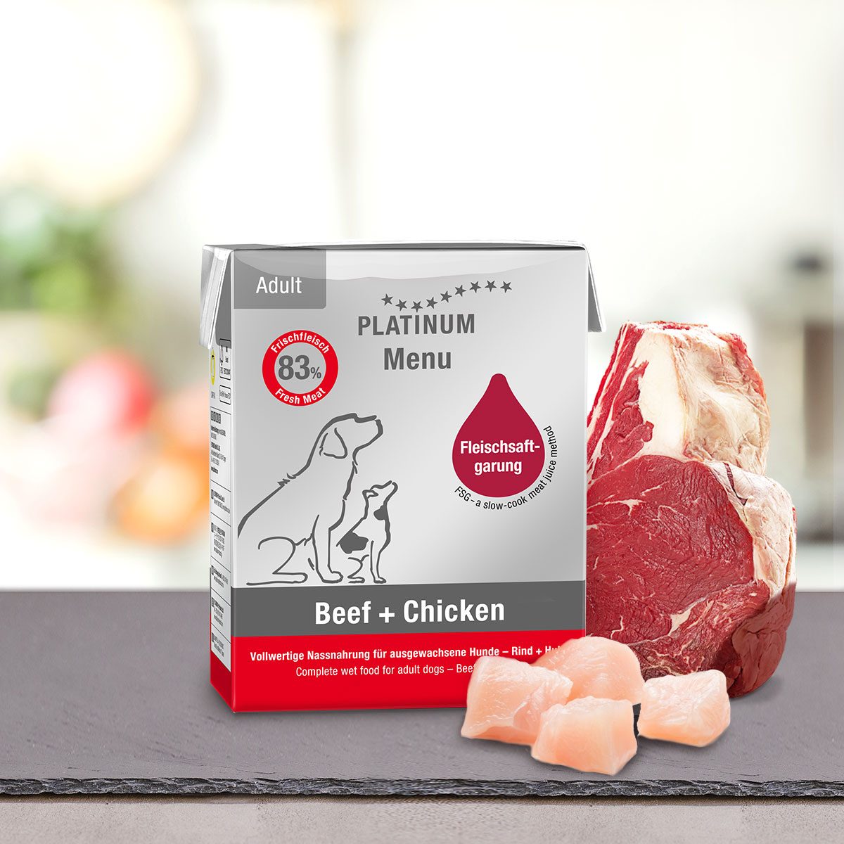 Platinum Natural Menu Beef + Chicken 375g