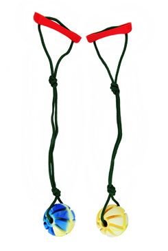 Hračka pes Míč aport. spirál. na šňůrce Vanil. 6cm SP
