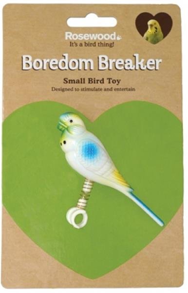 Hračka pták plast andulka na pružině, Rosewood