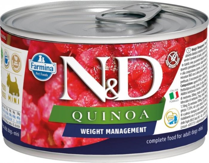 N&D DOG QUINOA Weight Mnmgmt Lamb & Brocolli Mini 140g
