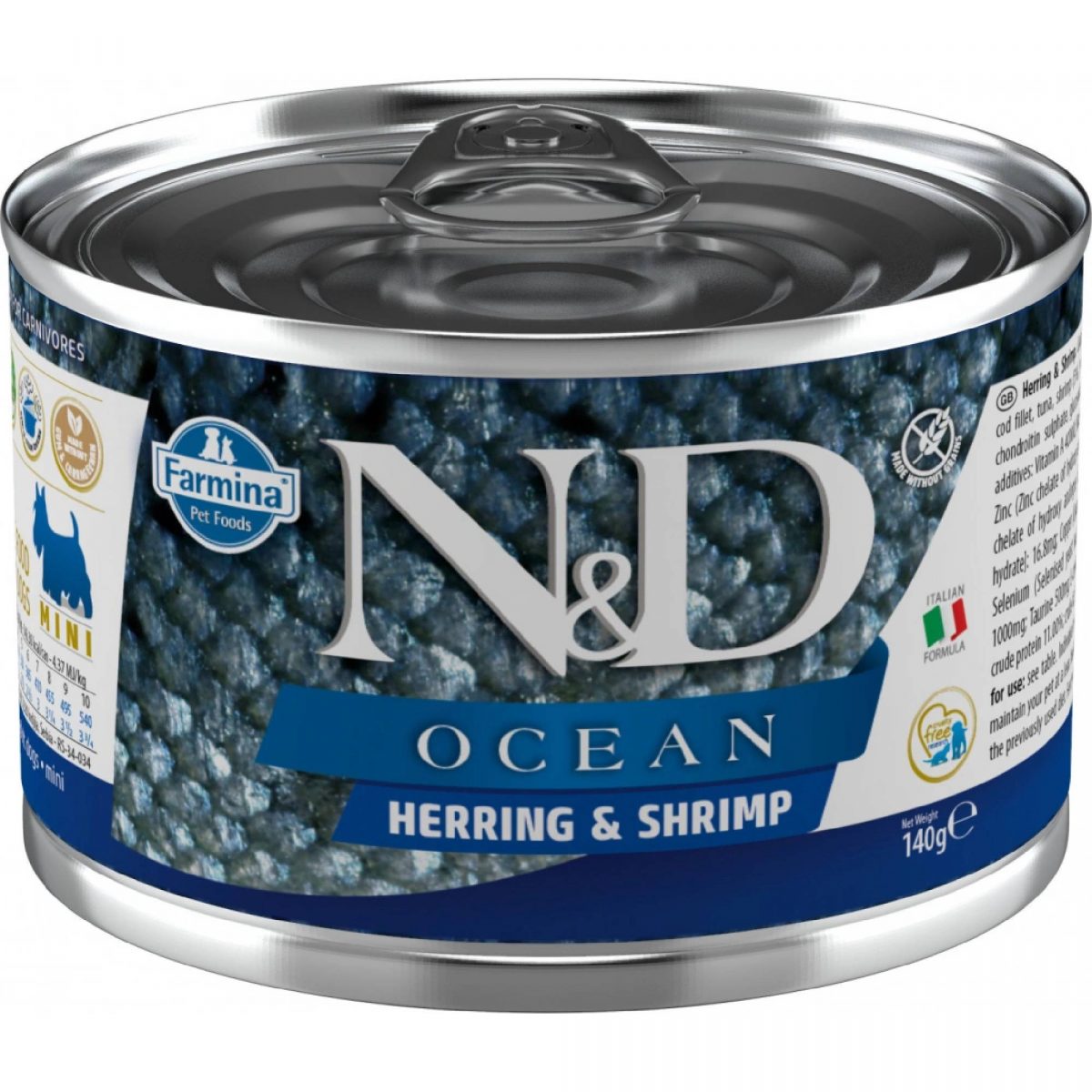 N&D DOG OCEAN Adult Herring & Shrimps Mini 140g
