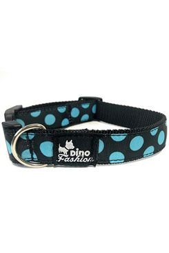 Obojek DINOFASHION Modrý puntík 35/2,5cm