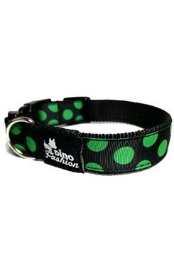 Obojek DINOFASHION Zelený puntík 45/2,5cm