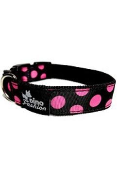 Obojek DINOFASHION Růžový puntík 35/2,5cm