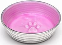 Miska nerez+glazura 1,3 růžová LP