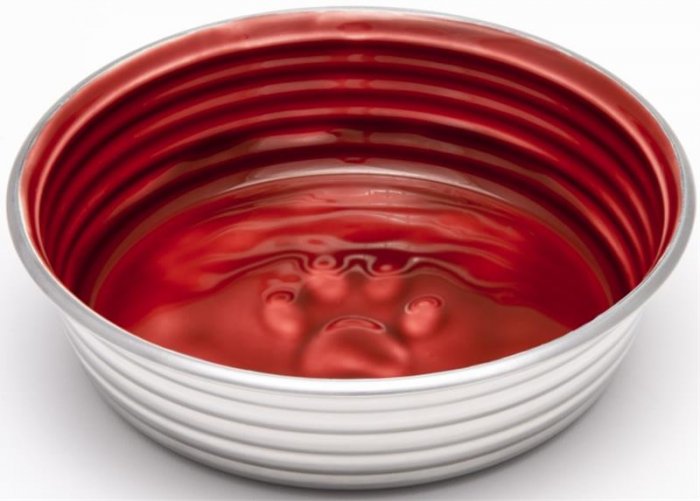 Miska nerez+glazura 0,3 červená LP