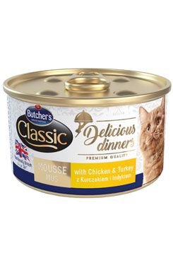 Butcher´s Cat Class.Delic.Dinners kuře+krůta konz 85g