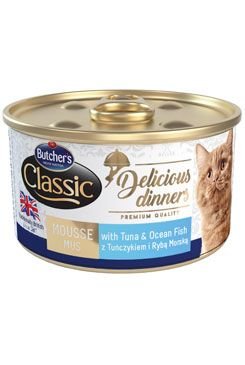 Butcher´s Cat Class.Delic.Dinners tuňák+ryby konz 85g