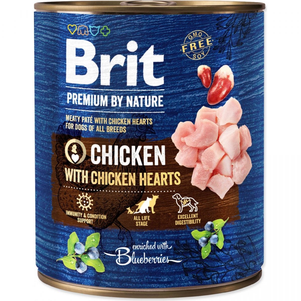 Brit Premium Dog by Nature  konz Chicken & Hearts 800g