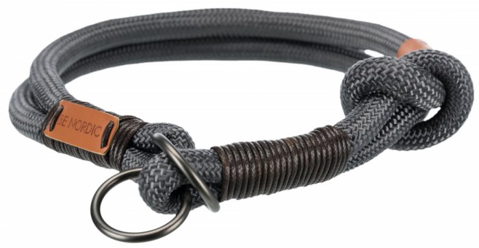 BE NORDIC stahovací obojek, tmavošedá/hnědá S-M: 40cm/8mm