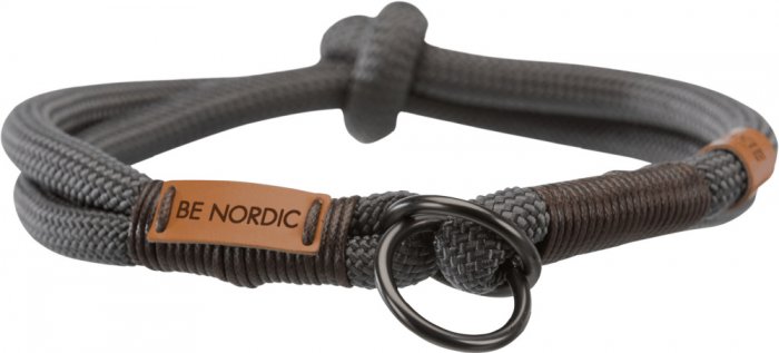 BE NORDIC stahovací obojek, tmavošedá/hnědá - M:45cm / 8mm