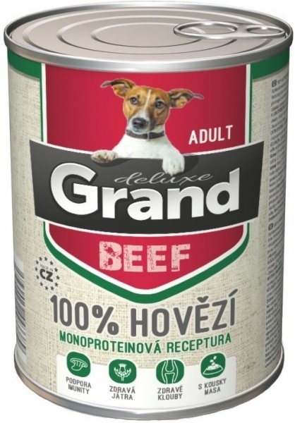 GRAND deluxe konz.pes 100% hovězí 820g