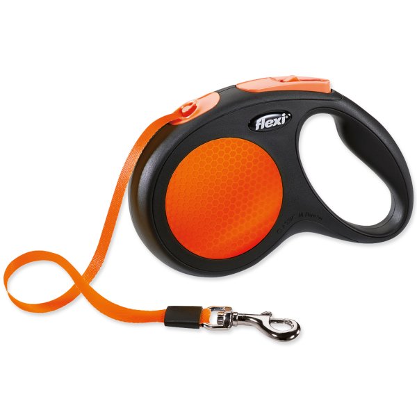 Vodítko FLEXI New Neon páska oranžové M - 5 m 1ks