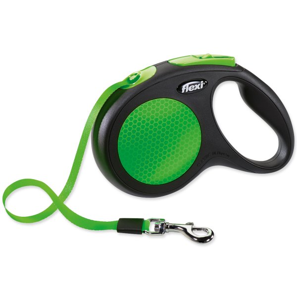 Vodítko FLEXI New Neon páska zelené M - 5 m 1ks