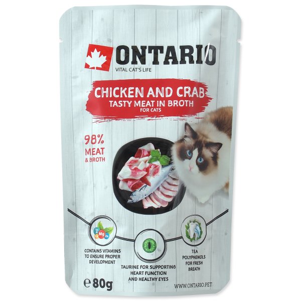 Kapsička ONTARIO Cat Chicken and Crab in Broth 80g