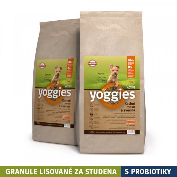 Yoggies Active MINIGRANULE s kachnou a zvěřinou 30kg