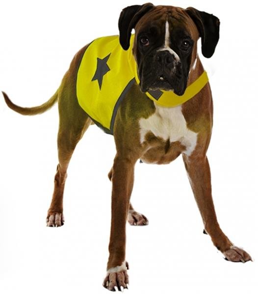 Reflexní vesta pro psa 56cm látková žlutá Duvo+