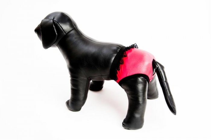 Hárací kalhotky "Gina" červené s krajkou 18 cm