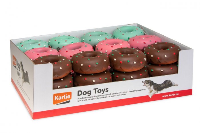 Hračka pes Donut latex 12cm mix barev KAR