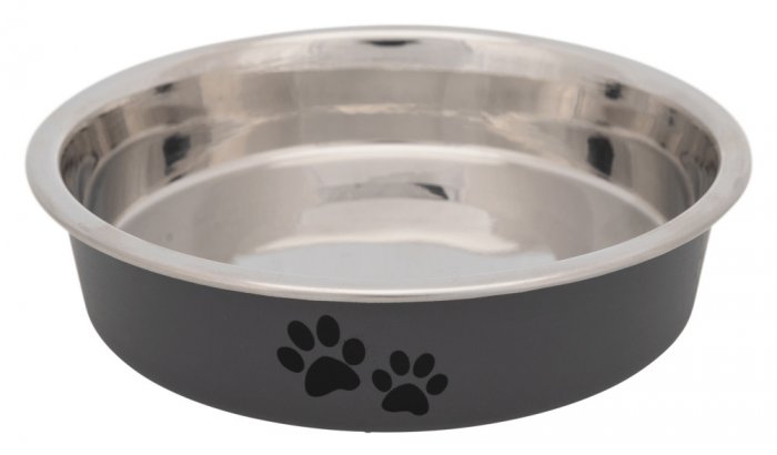 Nerezová miska s bareveným opláštěním pro krátkonosé kočky 0,25l/13 cm